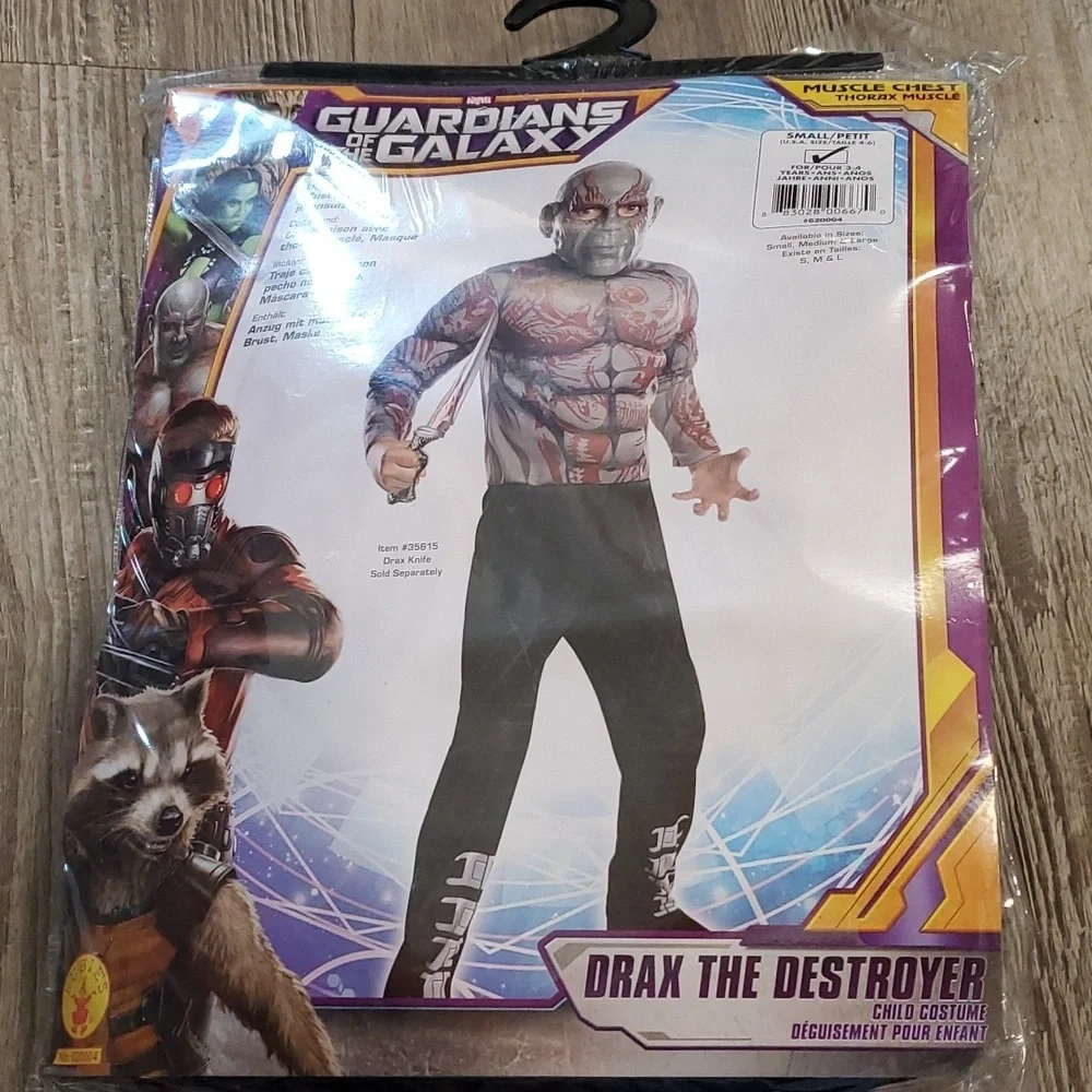 MARVEL Guardians of the Galaxy Drax Costume Size Medium 8-10 - Picture 2 of 4